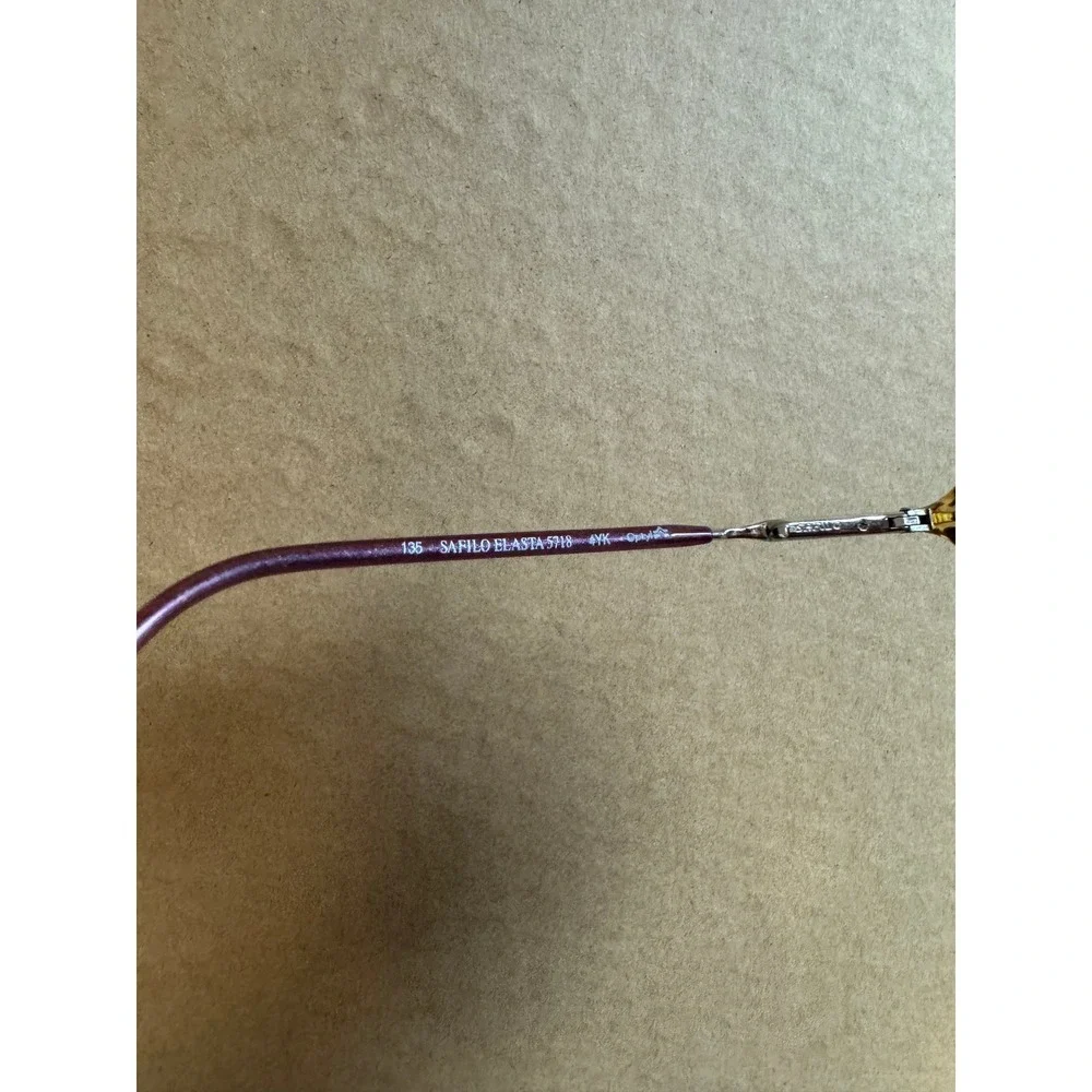 Safilo Elasta 5718 Eyeglasses Yellow Purple Oval Frames Made in Italy 135 52-18